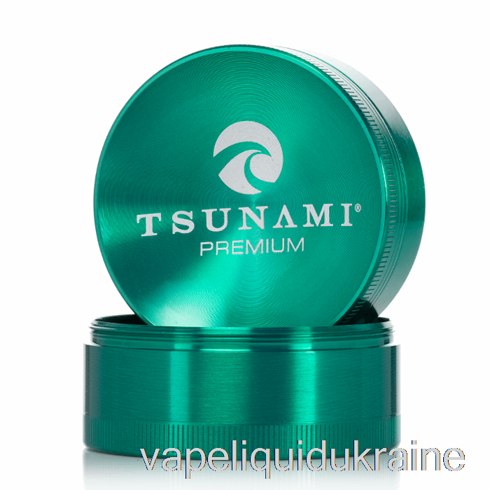 Vape Ukraine Tsunami 2.4inch 4-Piece Sunken Top Grinder Green (63mm)